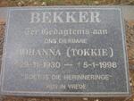 BEKKER Johanna 1930-1998