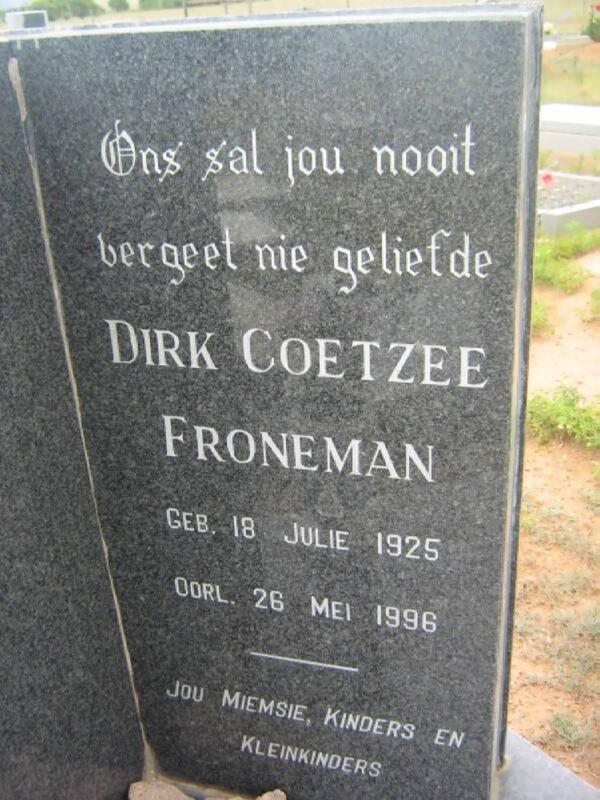 FRONEMAN Dirk Coetzee 1925-1996