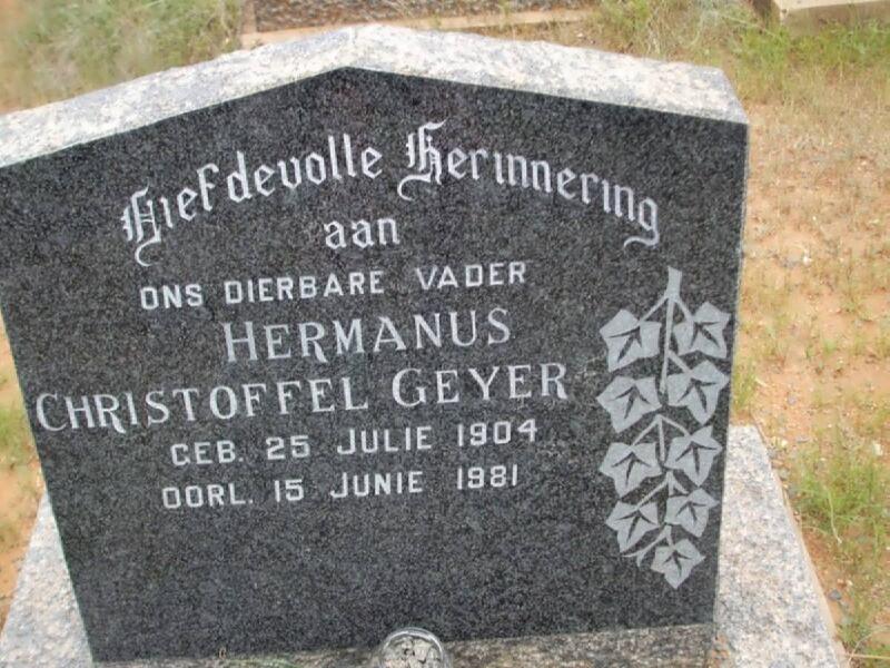 GEYER Hermanus Christoffel 1904-1981
