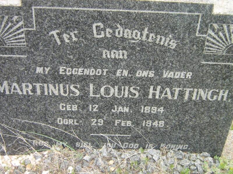 HATTINGH Martinus Louis 1894-1948