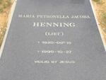 HENNING Maria Petronella Jacoba 1920-1999