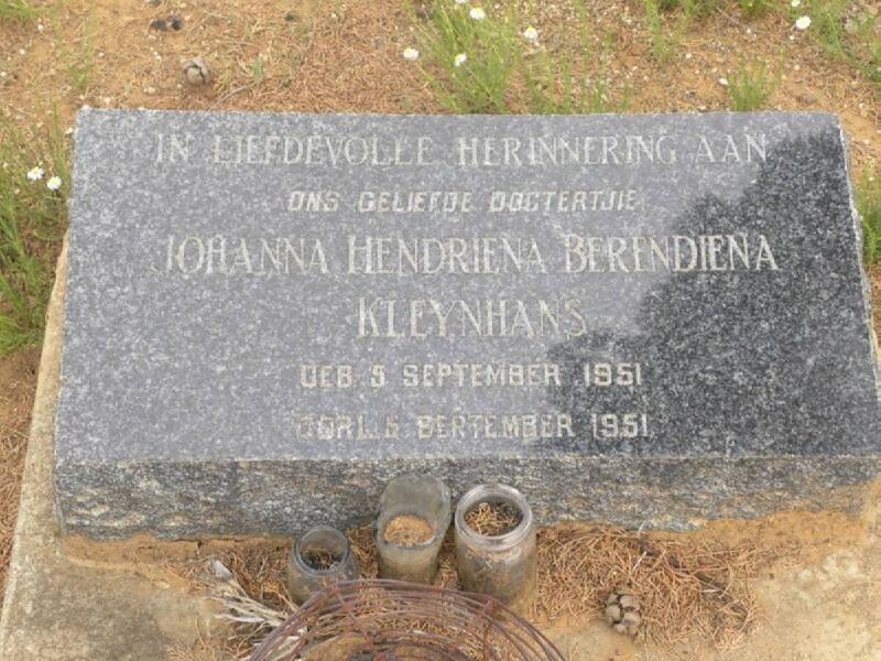 KLEYNHANS Johanna Hendriena Berendiena 1951-1951
