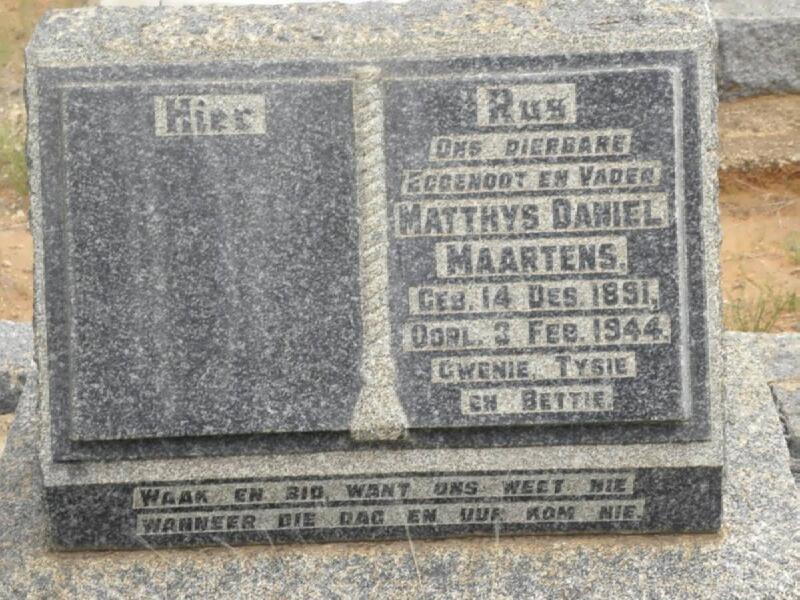 MAARTENS Matthys Daniel 1891-1944