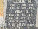 PHILLIPS Leslie M, 1905-1907:: PHILLIPS Vida D. 1917-1917