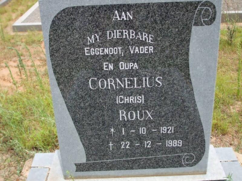 ROUX Cornelius 1921-1989
