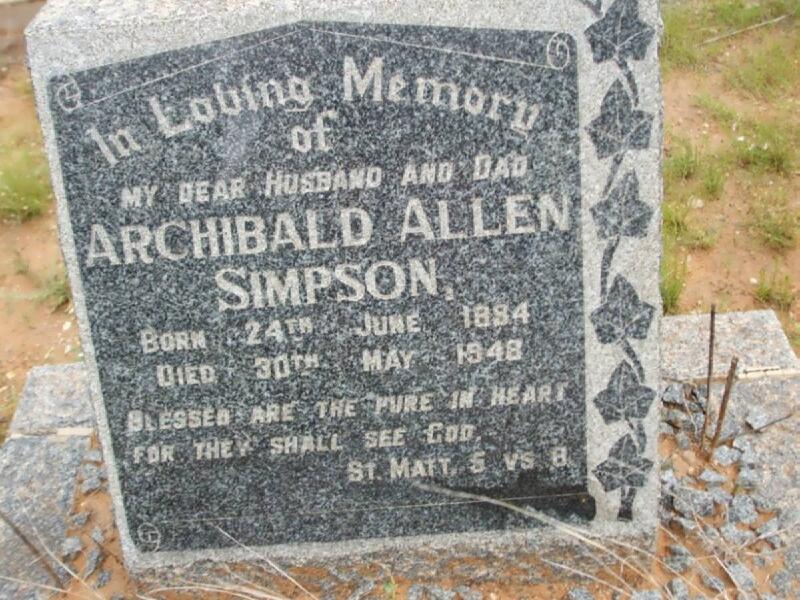 SIMPSON Archibald Allen 1894-1948
