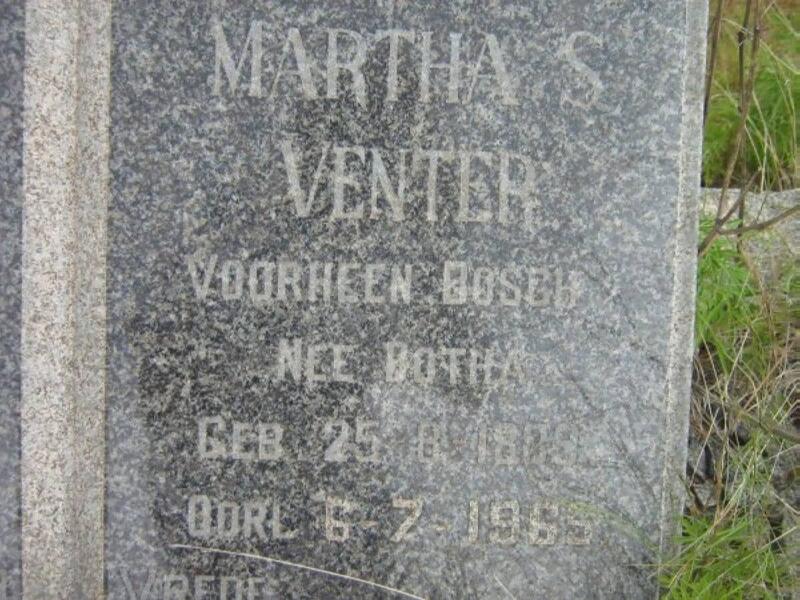 VENTER Martha S., formerly BOSCH, nee BOTHA 1889-1965