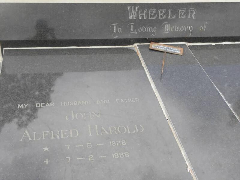 WHEELER John Alfred Harold 1926-1988