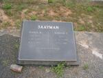 SAAYMAN Barend C. 1886-1964 & Maria B. SPIES 1876-1967