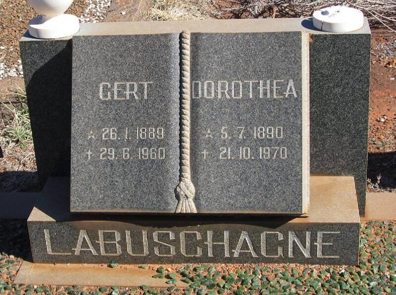 LABUSCHAGNE Gert 1889-1960 & Dorothea 1890-1970