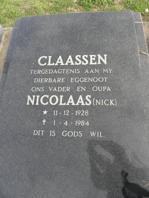 CLAASSEN Nicolaas 1928-1984