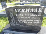 VERMAAK Festa Magdalena nee ZAAYMAN 1912-1999