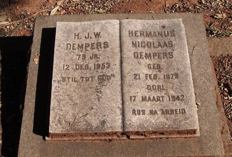 DEMPERS Hermanus Nicolaas 1875-1942 & H.J.W. -1953