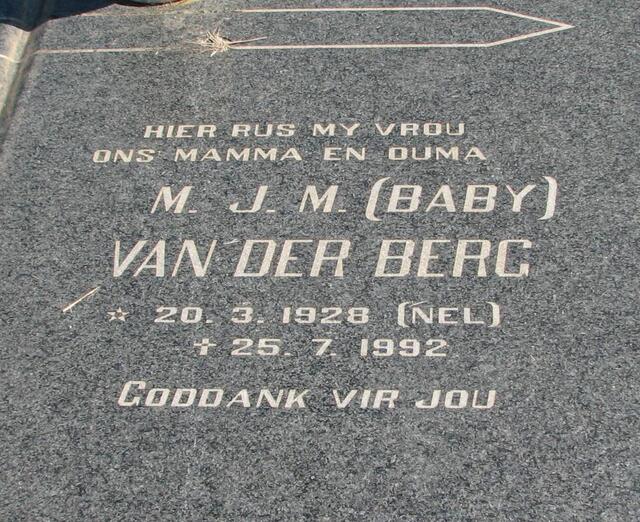 BERG M.J.M., van der nee NEL 1928-1992