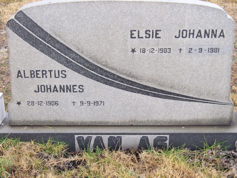 AS Albertus Johannes, van 1906-1971 & Elsie Johanna 1903-1981