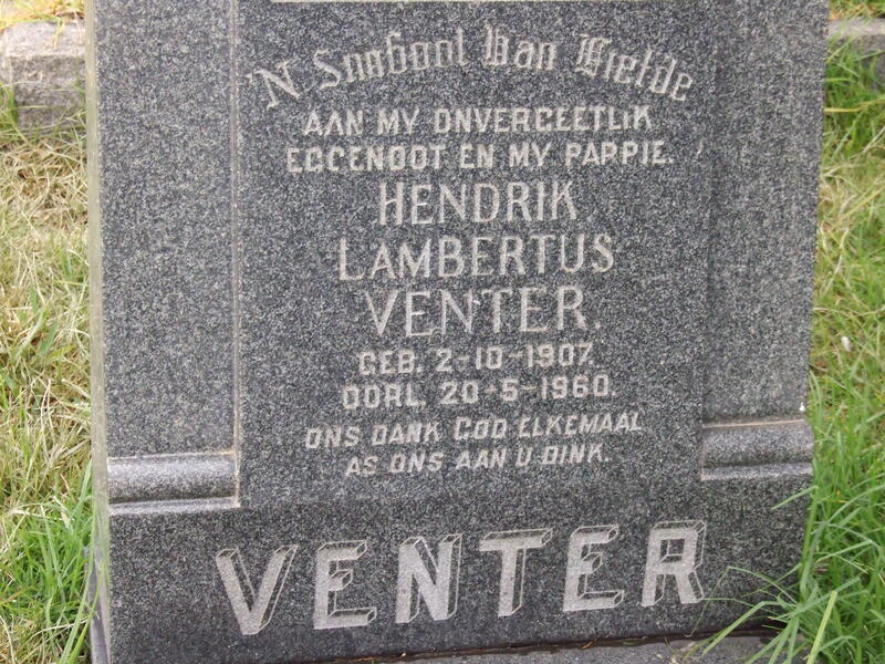 VENTER Hendrik Lambertus 1907-1960