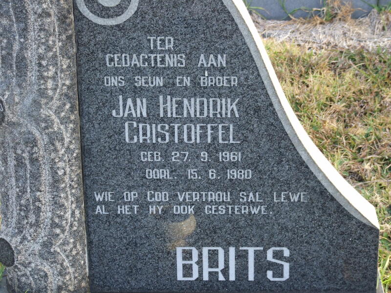 BRITS Jan Hendrik Cristoffel 1961-1980