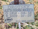 DROTSKY Aletta Johanna Magrieta 1918-2009