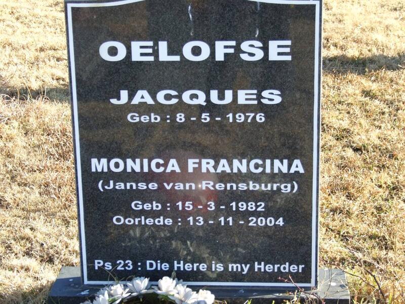 OELOFSE Jacques 1976- & Monica Francina JANSE VAN RENSBURG 1982-2004