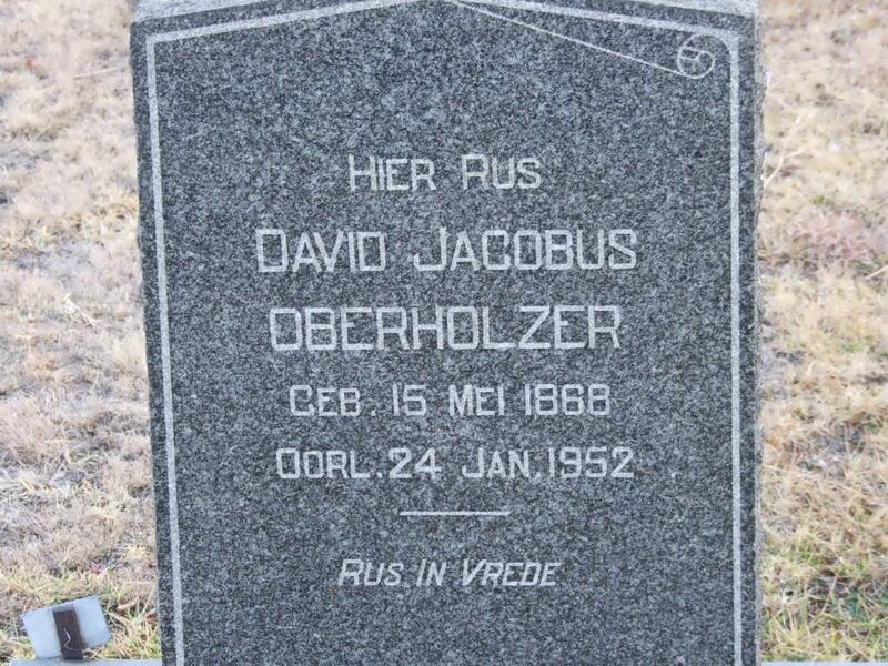 OBERHOLZER David Jacobus 1868-1952