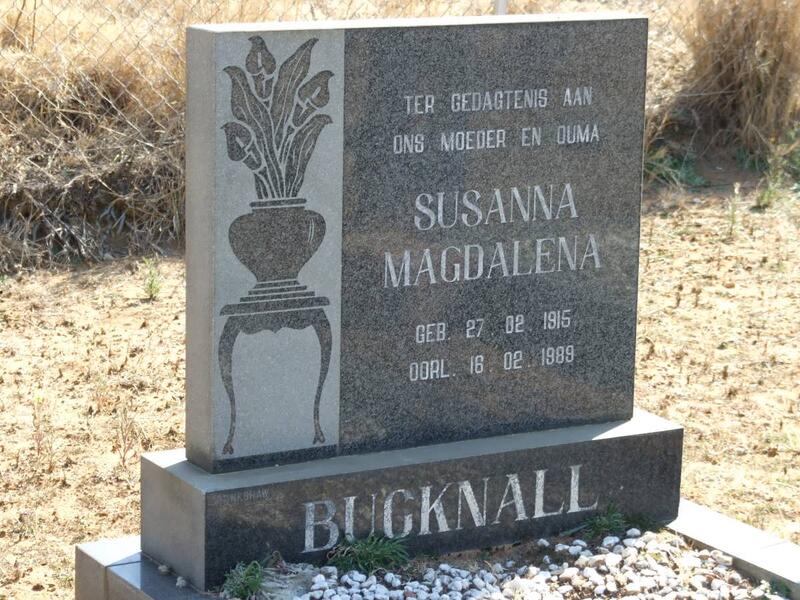 BUCKNALL Susanna Magdalena 1915-1989
