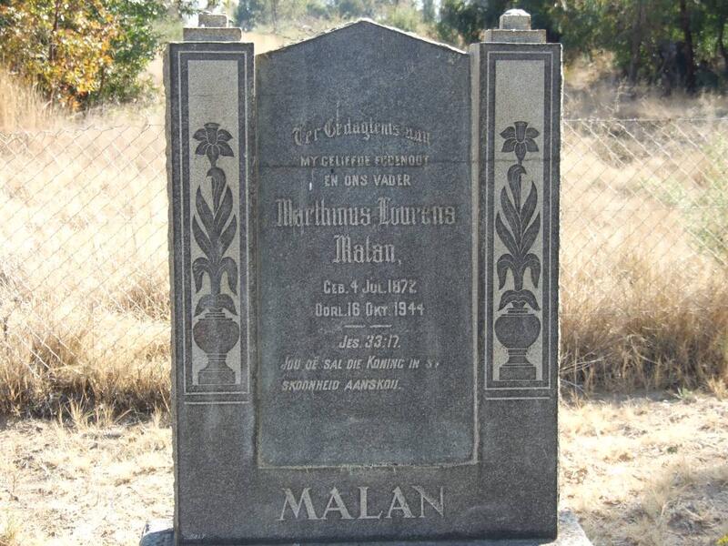 MALAN Marthinus Lourens 1872-1944