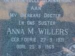 WILLERS Anna M. nee FOURIE 1921-1965