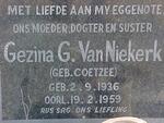 NIEKERK Gezina G., van nee COETZEE 1936-1959