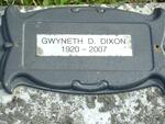 DIXON Gwyneth D. 1920-2007