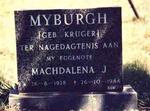 MYBURGH Machdalena J. nee KRUGER 1928-1984