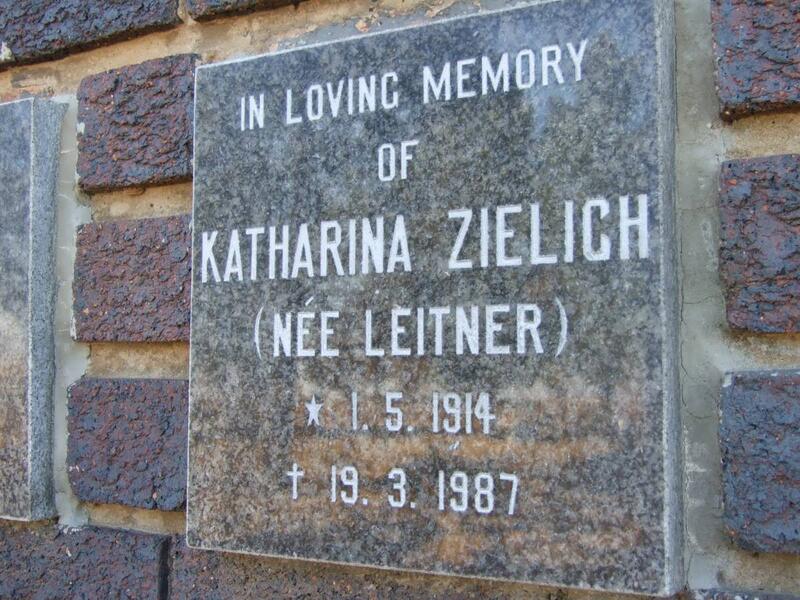 ZIELICH Katharina nee LEITNER 1914-1987