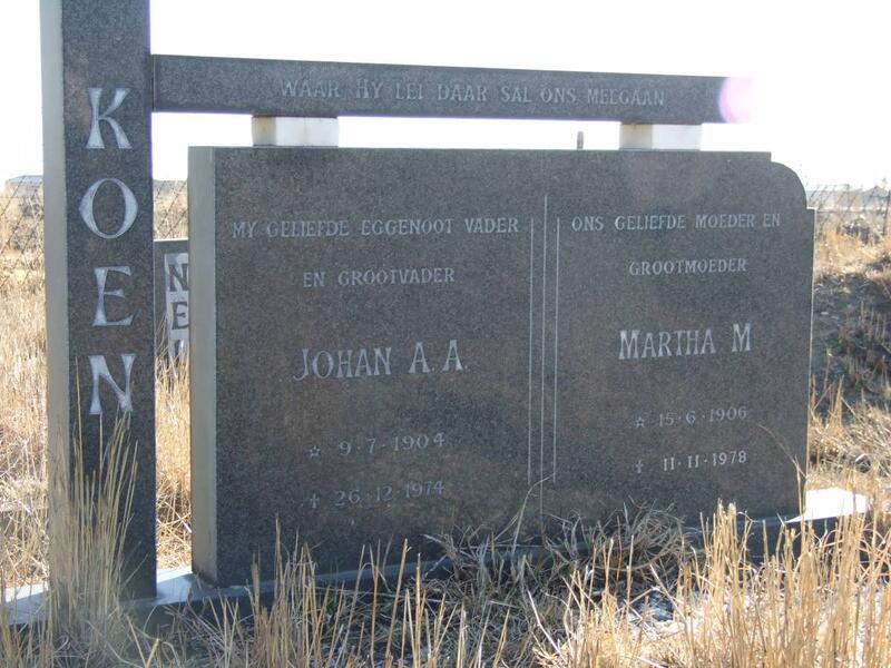 KOEN Johan A.A. 1904-1974 & Martha M. 1906-1978