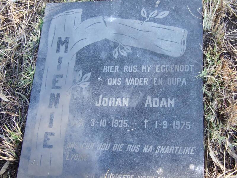 MIENIE Johan Adam 1935-1975