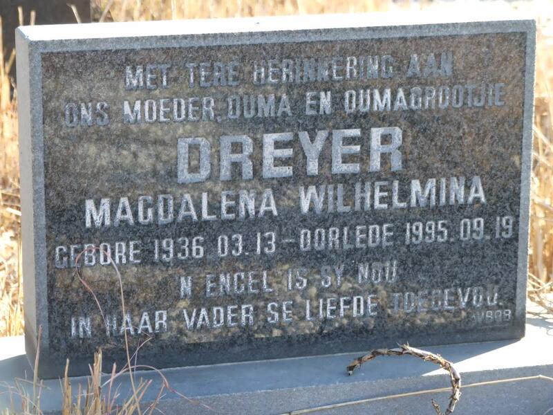 DREYER Magdalena Wilhelmina 1936-1995
