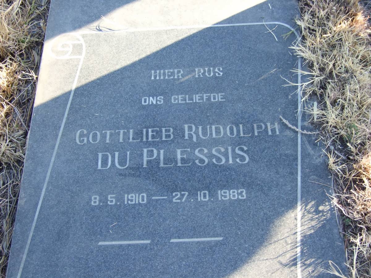 PLESSIS Gottlieb Rudolph, du 1910-1983