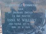 WILLERS Anna M. nee FOURIE 1921-1965 