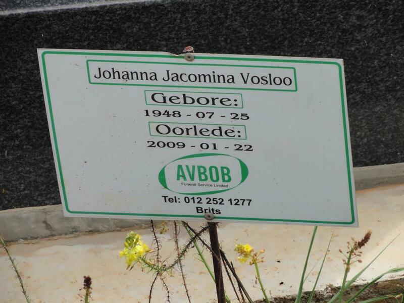 VOSLOO Johanna Jacomina 1948-2009