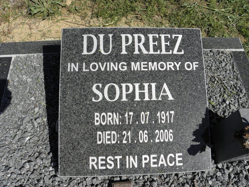 PREEZ Sophia, du 1917-2006