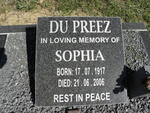 PREEZ Sophia, du 1917-2006