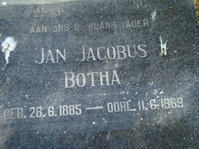 BOTHA Jan Jacobus 1885-1969