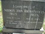 BIGGS Norman John & Rhona Frances