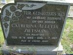 ZIETSMAN Catherina Alletta nee MAARTENS 1889-1962