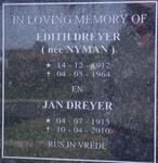DREYER Jan 1913-2010 & Edith NYMAN 1912-1964