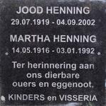 HENNING Jood 1919-2002 & Martha 1916-1992