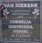 NIEKERK Cornelia Gertruida, van nee EVERSON 1920-2008