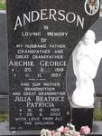 ANDERSON Archie George 1919-1987 & Julia Beatrice Patricia 1920-2003