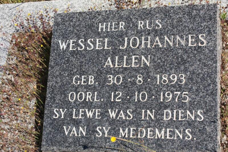ALLEN Wessel Johannes 1893-1975