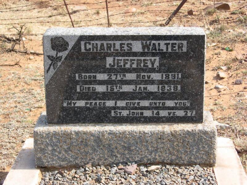 JEFFREY Charles Walter 1891-1938