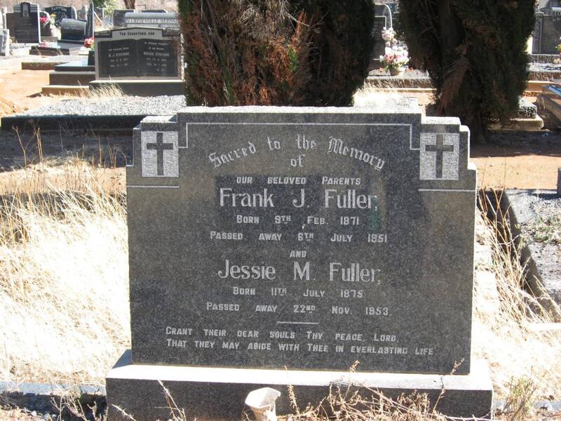 FULLER Frank J. 1871-1951 & Jessie M. 1875-1953