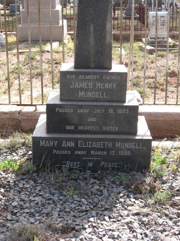 MUNDELL James Henry -1892 :: MUNDELL Mary Ann Elizabeth -1898
